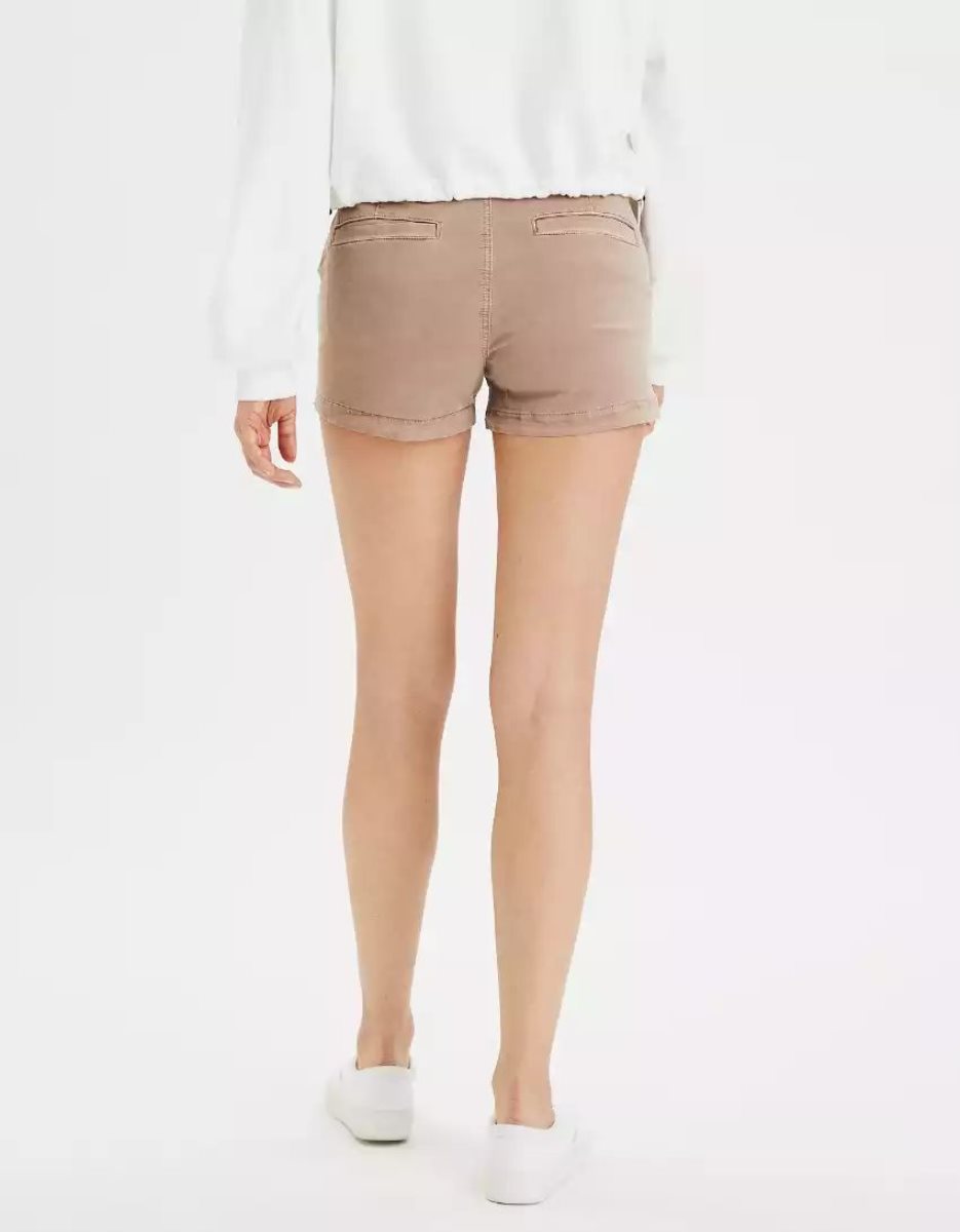 Shorts American Eagle AE High-Waisted Khaki Grise Marron Femme | VZR-99291632